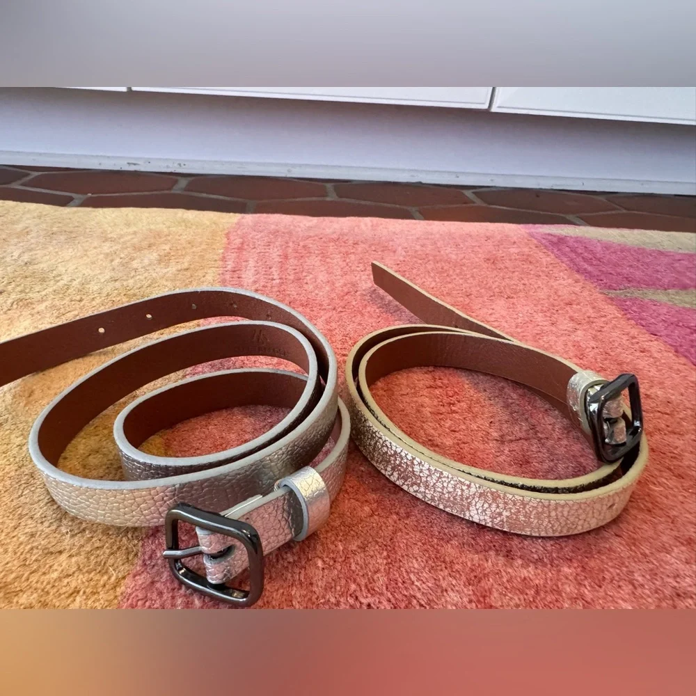 Martin and Osa thin leather belt bundle silver and gold - Picture 2 of 8